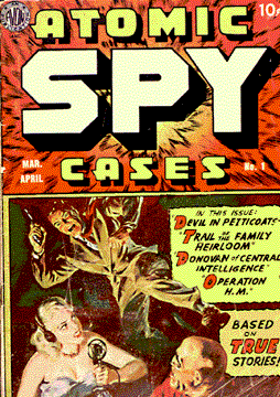 A recurrent theme of the early fifties was atomic secrecy. The Claus Fuchs case, then the Rosenberg trial and execution, led to a large number of fictional depictions of atomic spy cases. Despite the best efforts of the FBI, the Soviet Union succeeded in creating--first--an atomic bomb and then, with breathtaking rapidity--a hydrogen bomb. 