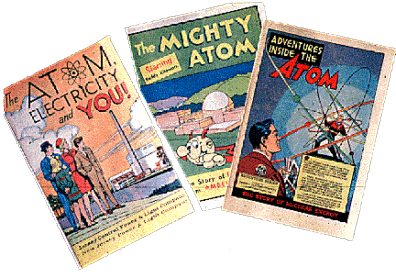 Even more effort was put into getting the public to feel comfortable with atomic power. Pro-nuclear comics such as these continued to appear throughout the fifties and later, and were often distributed free to children in public schools.